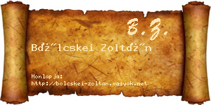 Bölcskei Zoltán névjegykártya